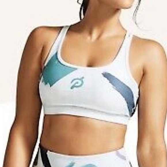 Peloton X WITH Modern High Waist Capri Leggings Teal White Purple Size XS - Picture 7 of 16